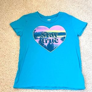 BOGO Girls 8 old navy tee teal stay true